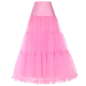 Grace Karin, женские ботильоны в ретро стиле, кринолин розовый Нижняя юбка для винтажное платье CL010421-5