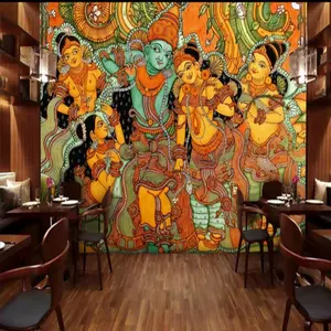 Hd Wallpaper 3d Indian Buddha Image Oil Painting Mural Liquid Wallpaper Silk Plaster Premium Wallpaper