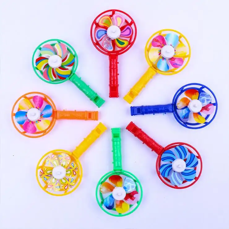 Hot Sale Plastik Kecil Peluit Mainan dengan Warna-warni Kincir Angin Promosi Hadiah untuk Anak-anak
