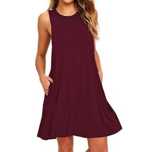 2018 Sexy Vestiti di Estate del <span class=keywords><strong>Cotone</strong></span> Femminile Solido Allentato Casuale Delle Donne del Vestito Una Linea di <span class=keywords><strong>Mini</strong></span> Abiti Plus Size - Product Image 6