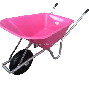 गुलाबी Wheelbarrow 1 पहिया वैगन यार्ड गार्डन डॉली लॉन बागवानी उपयोगिता डंप कार