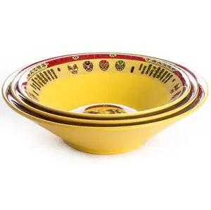 최고의 판매 친환경 분해성 중국어 패턴 황금 대형 멜라민 그릇
