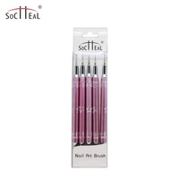 Yaliixn Kits d'outils professionnels pour nail art en gros, manche métallique rose, logo personnalisé, stylo de précision à double pointe, pince à ongles