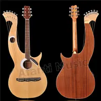 가문비 나무 상단/Sapele 뒷면 및 측면/로즈 우드 핑거 보드 및 너트 Afanti 하프 기타 (AHP-1007)