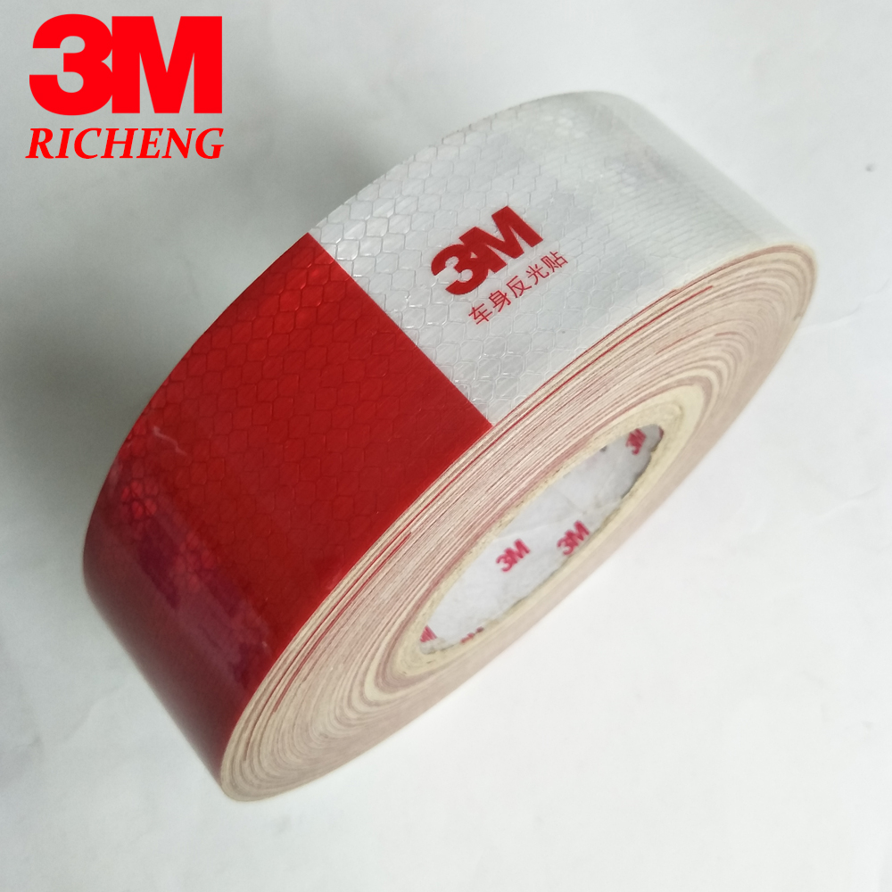 Светоотражающая лента для грузовиков 3M 983D, белая/красная, 50 мм x 45,72 м