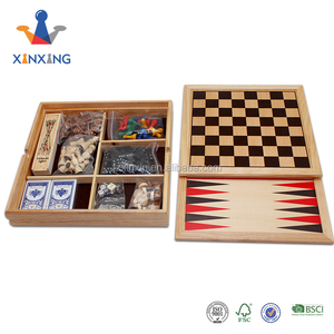 Giochi in legno 10 in 1 scacchi, <span class=keywords><strong>dama</strong></span>, backgammon, ludo, nove uomini di morris, carte da gioco, dadi, mikado, cribbage, domino - Product Image 3