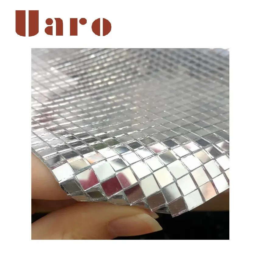 Auto-adesivo mosaico di vetro dello specchio mini specchio delle mattonelle di mosaico per mestiere kit