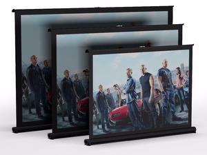 Écran de projection frontal blanc mat JAVES <span class=keywords><strong>TMTS</strong></span> 50" 16:9, écran portable à tirage vertical, certifié RoHS pour mini projecteur - Product Image 2