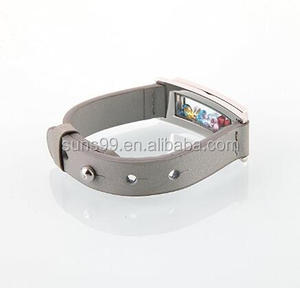 Nouvelle Conception Mémoire Vivante Flottant Charmes Locket <span class=keywords><strong>Bracelet</strong></span> En <span class=keywords><strong>Cuir</strong></span> Boucle Ardillon Bande 12 Sans Pierres De Naissance Comprennent - Product Image 3