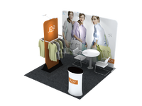 Stand d'exposition durable en polyester tricoté 270g, impression par sublimation personnalisée, vente en gros Chine
