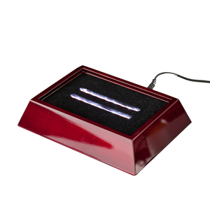 Lampes à double ligne Finition laque piano rouge <span class=keywords><strong>Base</strong></span> de lumière LED en bois de cerisier pour l'affichage de cristaux - Product Image 2