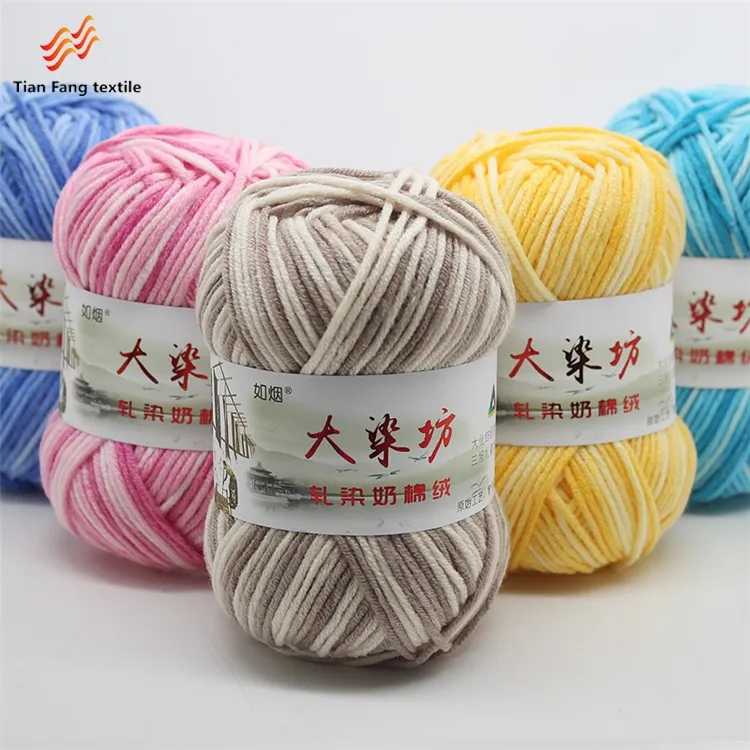 2020 doux bas prix japonais bio tricot bébé peigné lait coton fil laine pour crochet fil à tricoter à la main mick coton fil