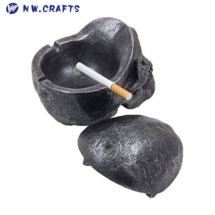 XIZHI TARO Aschenbecher Schädel Handbemalt - Gothic Harz Aschenbecher Mit Deckel