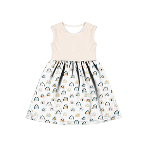 Cómodo cuello redondo y A-lineskirt sin mangas vestido de color <span class=keywords><strong>azul</strong></span> <span class=keywords><strong>cielo</strong></span> <span class=keywords><strong>para</strong></span> niña - Product Image 5