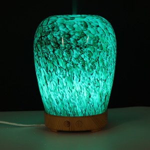 Đẹp hình bầu dục bằng đá cẩm thạch thủy tinh làm bằng tay dầu tạo độ ẩm LED đêm trăng bảng ánh sáng khuếch tán - Product Image 4