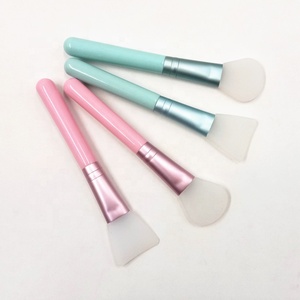 Hermosa rosa azul máscara de silicona aplicador de silicona espátula <span class=keywords><strong>sin</strong></span> pelo cepillo para la cara de barro cáscara protectora - Product Image 3