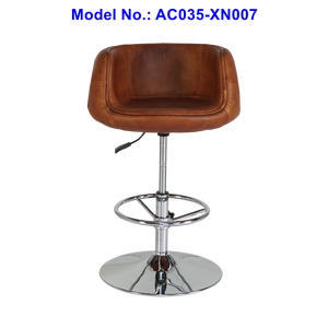 Tabouret haut, rotatif réglable en hauteur, <span class=keywords><strong>chaise</strong></span> <span class=keywords><strong>de</strong></span> <span class=keywords><strong>bar</strong></span>, style industriel, en feuille d'aluminium et cuir, pour cuisine, nouveauté - Product Image 2