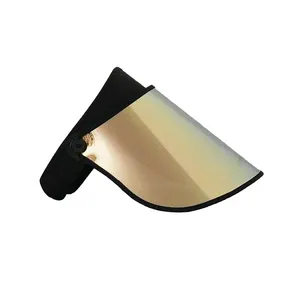 Soft Plastic Outdoor Sport Uv Protection Shield Mirrored Color Lens Beach Plastic Sun Visor Cap