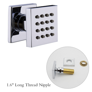 Ducha de masaje cuadrada cromada, pulverizador de chorro de cuerpo montado en la pared del baño - Product Image 1