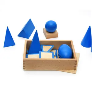 Forme Geometriche Solidi Montessori Di Legno Matematica Giocattolo di Apprendimento e di Educazione Cognitiva - Product Image 1
