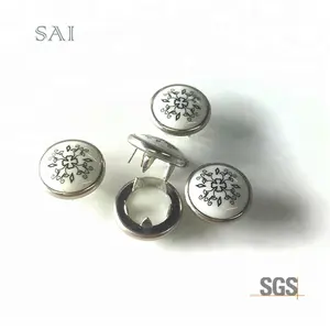 Baskılı Kapak ile Payı 4 parça metal kapak geçmeli düğme giysiler snap düğmeleri