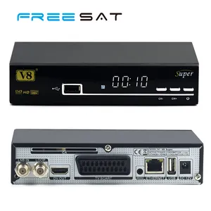 Freesat V8 Súper Soporte Cccamd Newcamd DVB 1080 p Receptor de Satélite IPTV libre Powervu USB WiFi Youtube Youporn