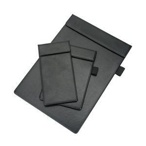 A4/M/S black leather clipboard conference folding clipboard folder with magnetic