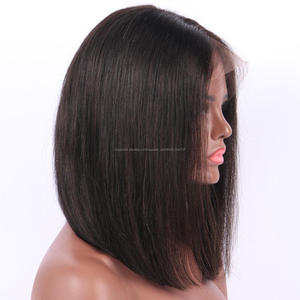corto Bob brasileño pelucas de pelo humano para los hombres negros pelucas delanteras del cordón con <span class=keywords><strong>el</strong></span> pelo del bebé - Product Image 3