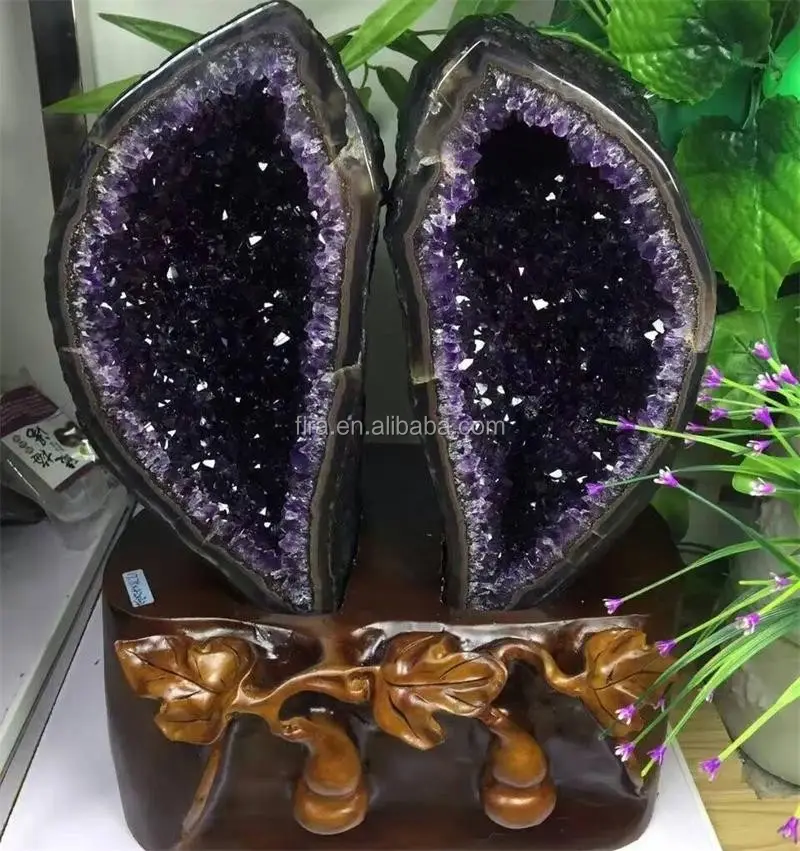 Magnifique géode d'améthyste en cristal, naturelle, violet foncé, 1 pièce, vente en gros
