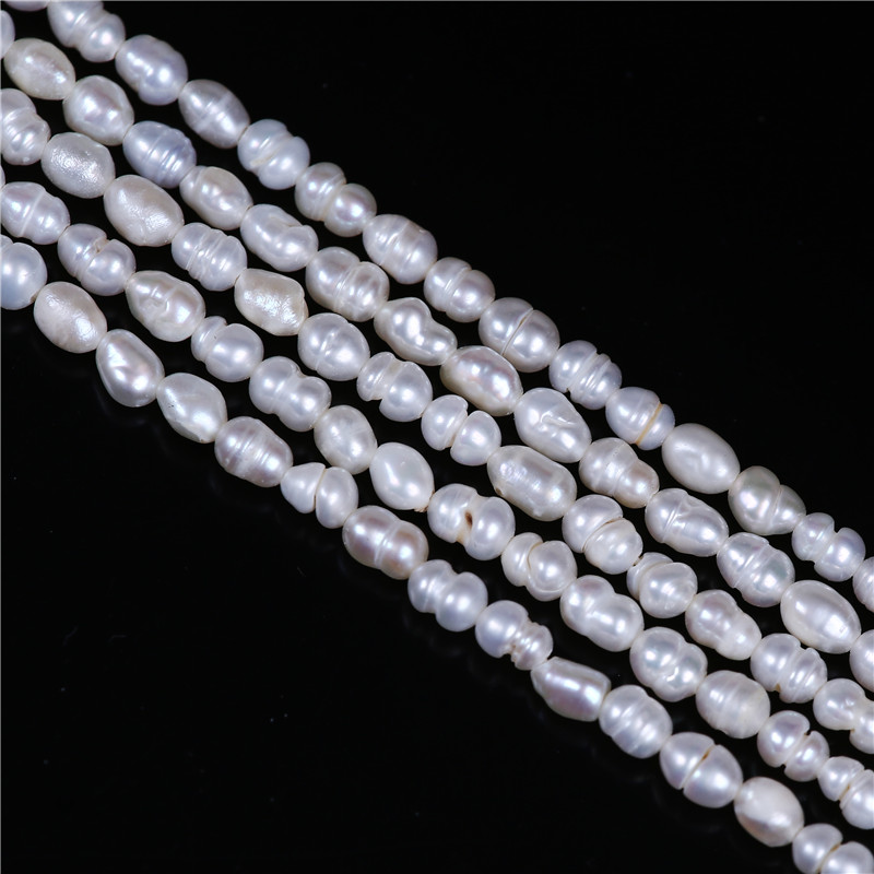 3-3.5Mm Trắng Loose Ngọc Trai Nước Ngọt Strand Loose Gạo Thực Hạt Ngọc Trai Ngọc Trai Tự Nhiên