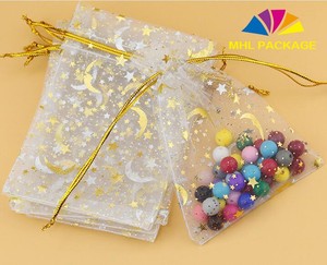 Sacs pour bonbons en <span class=keywords><strong>organza</strong></span>, estampage à chaud, bon marché, cadeaux de noël à cordon - Product Image 5
