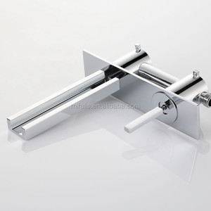 Bagno del bicromato di potassio placcato parete in lavaggio rubinetto del bacino lavello rubinetti dell'acqua lungo cascata becco con la luce del LED MLFALLS - Product Image 4