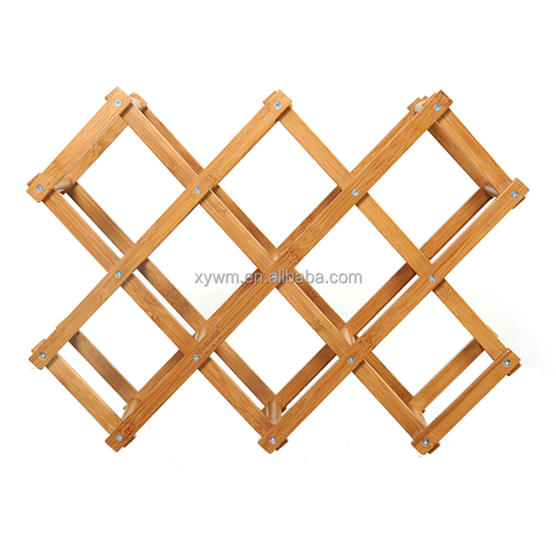 Выбор amz, оптовая продажа, складной бамбуковый держатель для винных бутылок, компактная Винная стойка