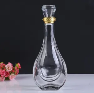 Garrafas vazias de licor de 750ml, amostra de vidro para suco de cortiça livre, bebidas redondas, aceitar a máquina personalizada de pagamento tt-feita à máquina