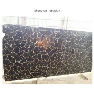 Slab obsidian para construção, decoração de parede