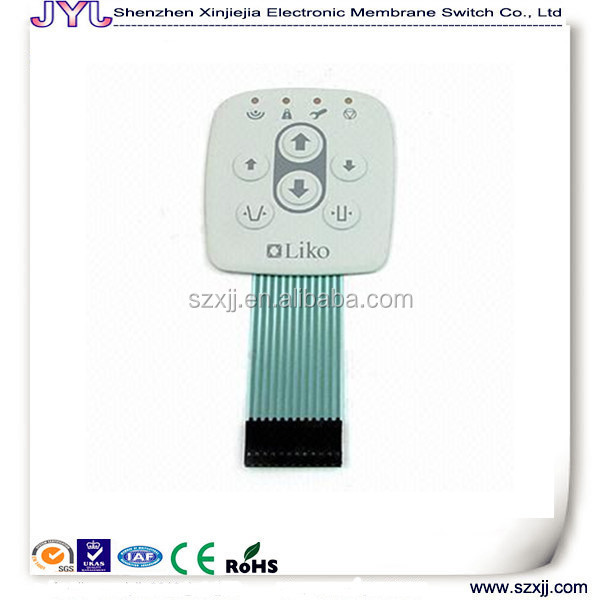 Вверх вниз мембранный переключатель со светодиодами и проводником