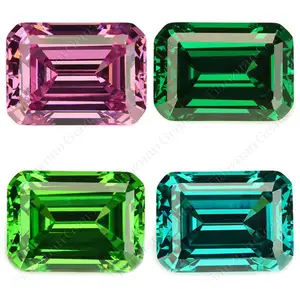 6A + divers couleur rectangle émeraude Cubique Zircone pour machine de coupe CZ