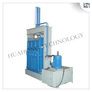 HUAHONG hydraulic waste paper carton baling compress baler machine with plastic baler