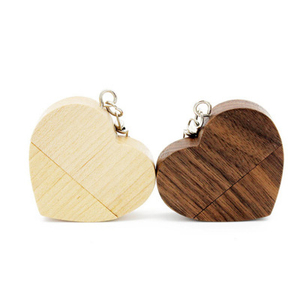 Corazón de madera Usb Flash Drive memoria Usb <span class=keywords><strong>Stick</strong></span> Pen Drive 4gb 16gb 32gb 64GB gb empresa logotipo personalizado fotografía de boda regalo - Product Image 3