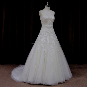 XF530 Sexy backless sin tirantes con cuentas Una Línea <span class=keywords><strong>de</strong></span> vestido <span class=keywords><strong>de</strong></span> novia para la novia - Product Image 4