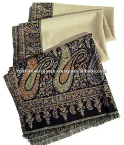 Paisley Kani Shawl Shawls and Scarves Manufacturer Amritsar Direct from Punjab Shawl Supplier Wool Women Winter Kani Jacquard