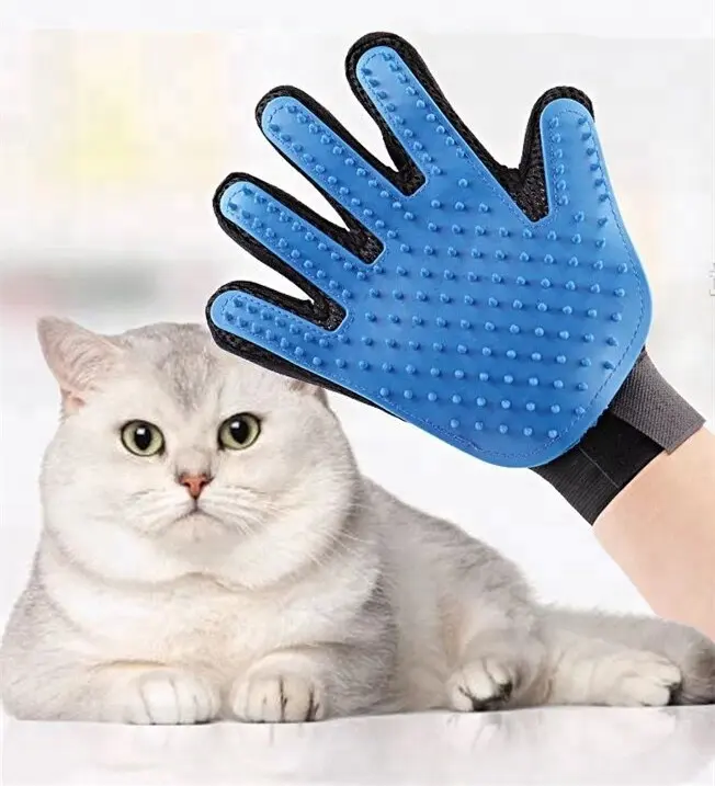 Produk Terbaru 2018 Produk Tahun Baru Sarung Tangan Perawatan Kucing Anjing Peliharaan Sikat Sarung Tangan Mandi Pijat Kucing
