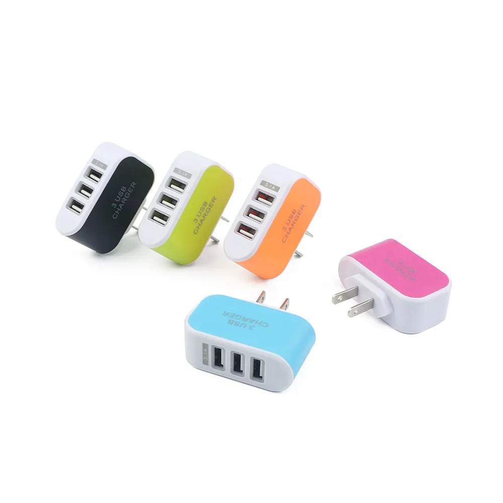 3 usb 1A candy colorful usb wall charger inova Brazil pin mobile usb charger