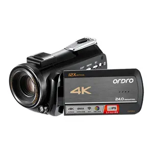 ORDRO — caméra vidéo professionnelle p 4k, Zoom optique 12X, Wifi intégré, super HD