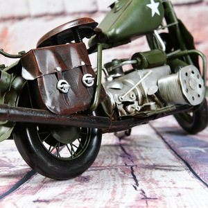 Handgemachte armee grün motorrad modell maßstab 1/6, antike motor modell, glücklich geburtstag geschenk ideen - Product Image 3