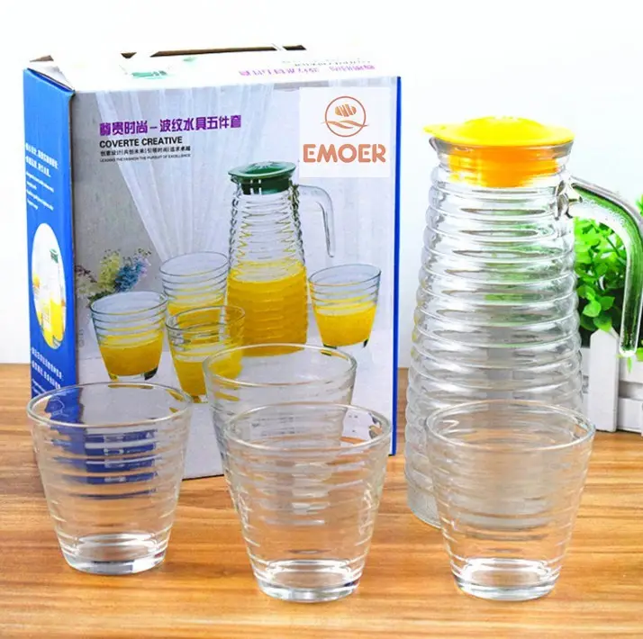 Goedkope Clear Drinkwater Glas Cups Drinken Glas Thee Pot Set
