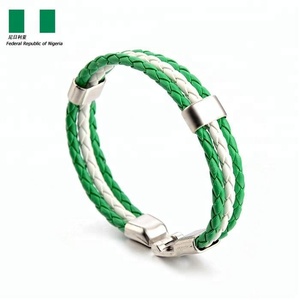 ขายส่งแฟนฟุตบอลโลกธงประจำชาติ Pu สร้อยข้อมือเครื่องประดับโลหะ - Product Image 3