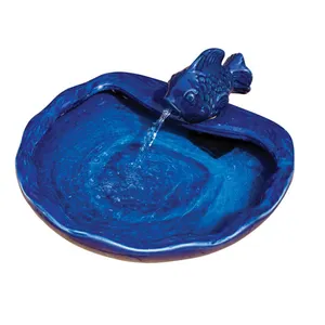 Blue Fish Ceramic Water Outdoor Fountain