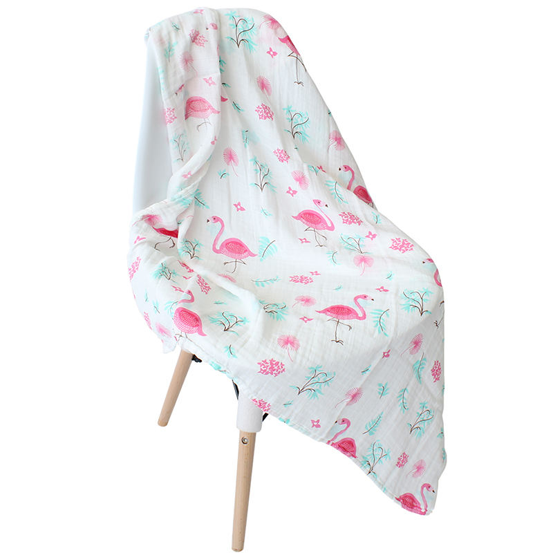 Zogift 2018 algodón manta de bebé Flamingo suave multifuncional mantas muselina del bebé - Product Image 5