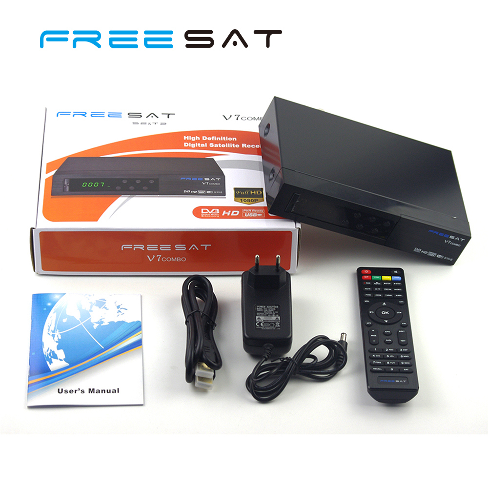 Mini Freesat V7 Combo DVB-S2 DVB-T2 De ALTA DEFINICIÓN de Clase Tigre TV Satelital Receptor Soporte YouTube Youporn